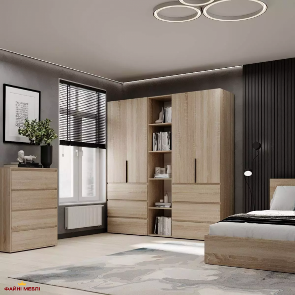 Шкаф распашной комбинированный четырёхдверный Art In Head №6 Light, ширина 200 см 2 Шкаф распашной комбинированный четырёхдверный Art In Head №6 Light, ширина 200 см 2