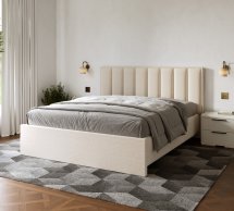 Кровать деревянная DrevKO Ирена с подьемным механизмом и нишей для белья Массив Бук