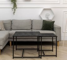 Комплект столиків Квадро S + М вугільний камінь