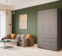 Шкаф 3Д Гелар Дорос 3 дверный графит 117 см