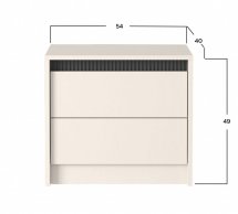Тумба прикроватная KOM2S Монако Кашемир / Элегантный серый софттач