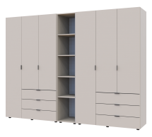 Шкаф Дорос Гелар кашемир с Этажеркой 6 дверной 270,6 см