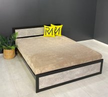 Кровать LOFT 180×200 Дуб Сонома / Чёрный мат MebliRoMax