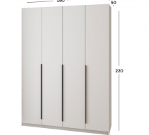 Шафа Mebelstar Оскар чотирьохдверна 160 см Білий сніг 160 см