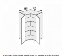 Секція верхня КутВ 90° 650х650/900 2дв Лео