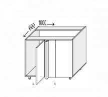 Секция нижняя правая УголН 90° 1000х600/820 1дв Миллениум WG