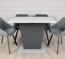 Стіл Cosmo Grey Інтарсіо Графіт/Сірий камінь Розкладний 110/145 см