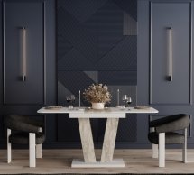 Стіл-трансформер Vendi Білий діамант/Ательє світлий