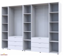 Шкаф Дорос Гелар белый с Этажеркой 6 дверной 270,7 см