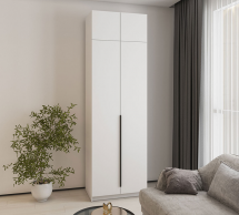 Шкаф Mebelstar Оскар двухдверный с антресолью Белый снег 80 см