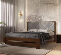 Ліжко дерев'яне з м'якою вставкою ArborDrev Симфонія Преміум Сосна / Бук