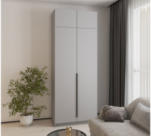 Шкаф Mebelstar Оскар двухдверный с антресолью Серая мышка 100 см