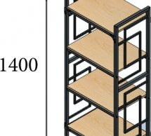 Стелаж 4 полички Квадро