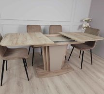 Стіл Avalon Інтарсіо Дуб Крафт Сірий/Латте Розкладний 140/180 см