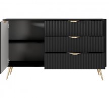 Комод 1D3S/138 Черные/Золотые ножки Lante