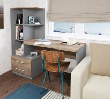 Комп'ютерний стіл Dexter Інтарсіо лівий/правий Сірий Уніколор/Дуб Сонома Трюфель 159 см