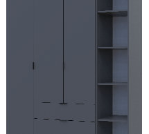 Шкаф Дорос Гелар графит с Этажеркой 3-х дверный 154,4 см