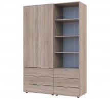 Шкаф для одежды Дорос Гелар дуб сонома 2-х дверная с пеналом 137,5 см