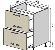 №10 Тумба нижня шухляди 60 Люкс RODOS