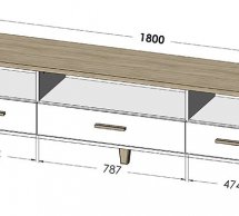 Тумба ТВ 180 3S3K Lotta