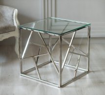 Стол кофейный CF-2 прозрачный + серебро