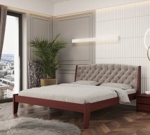 Кровать деревянная с мягкой вставкой Лев Токио Новое массив Бук