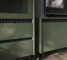 Витрина REG1W Лаундж Зеленый димчастый / Черный