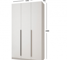 Шафа Mebelstar Оскар трьохдверна з шухлядами Білий сніг 120 см
