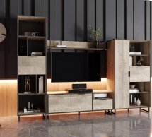 Стеллаж дуб гранж песочный F-0016 Форте