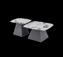 Журнальні столики (d80х42 + d60х51) Danton PP White Glossy