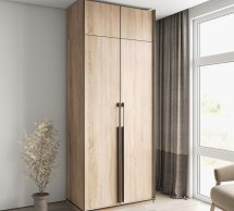 Шкаф Морели R-0014 Рамо 2 дверный сонома со штангой 100 см