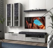 Стінка Лічі Бетон стайл / Бетон темний