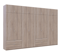 Шкаф для одежды Дорос Лукас дуб сонома 8 дверный 360 см