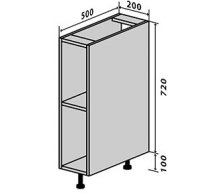 №1 Тумба нижняя полка 20 Люкс RODOS