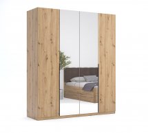 Шкаф 4дв с зеркалом Миромарк Тедди 4 дверный дуб артизан 180 см