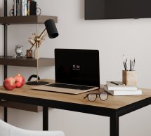 Письменный стол Brevity Loft mid Дуб крафт золотой/Чёрный металл