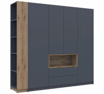 Шафа для одягу з нішею та пеналом Дорос Дейл графіт 4 дверна 234 см