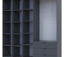 Шафа Дорос Гелар графіт з 2 Етажерками 3-х дверна 192,6 см