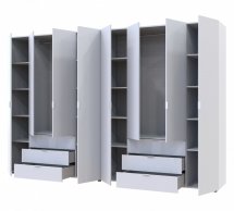 Шкаф Дорос Гелар белый 8 дверной 310 см
