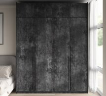 Шкаф Морели R-0020 Рамо 4 дверный бетон темный со штангой и полками