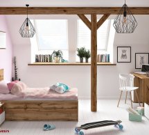 Модульная детская Zele/Зеле BRW Poland Дуб Вотан / Белый глянец