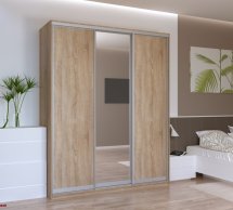Шкаф-купе с зеркалом Дорос Сити Лайт дуб сонома 3 дверный 180 см