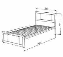 Кровать LOFT 90×200 Дуб Сонома / Чёрный мат MebliRoMax