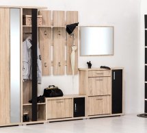 Модульная прихожая VMV holding Лора Дуб сонома / Чёрный