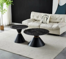 Журнальные столики (d80х42 + d60х51) Borg Bass Black Glossy