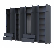 Шкаф для одежды Дорос Лукас графит 8 дверный 340 см