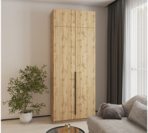 Шкаф Mebelstar Оскар двухдверный с антресолью Дуб тахо 100 см