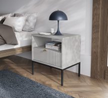 Тумба приліжкова Сірий/Чорні ніжки S54 Nova