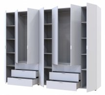 Шкаф Дорос Гелар белый 7 дверной 271,2 см