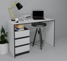 Комп'ютерний стіл Vector Інтарсіо Біла Аляска/Чорний 120 см 